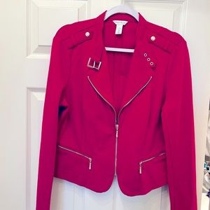 Sz 14 Raspberry White House Black Market Knit Jacket